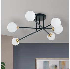 Lustră aplicată Orion DL 7-786/6 SNOWWHITE 6xG9/20W/230V d. 84 cm negru/auriu