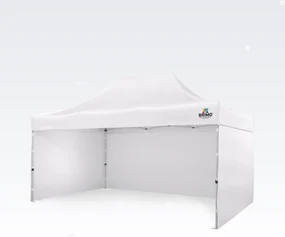 Cort pavilion pliabil 3x4,5m - cu 3 pereți - Alb