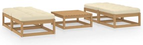 vidaXL Set mobilier de grădină cu perne, 5 piese, lemn masiv de pin