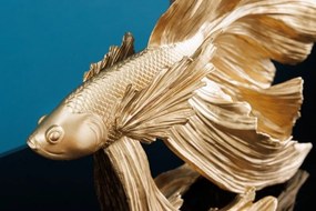 Statueta decorativa extravaganta Fisch Crowntail 35cm, auriu