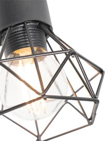 Spotlight industrial negru cu braț rotativ din lemn și înclinabil - Mosh