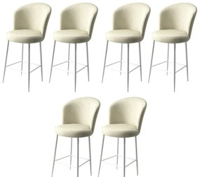 Set de scaune de bar Fora Cream and White, 6 buc., 6 buc.