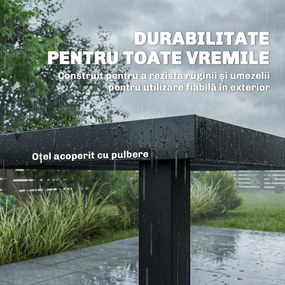 Outsunny Set Mese de Exterior cu Scaune Stivuibile, Gri | Aosom Romania