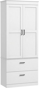 HOMCOM Dulap de bucătărie bufet vitrină mobilier de depozitare cu compartiment, 2 sertare și rafturi reglabile, gri | Aosom Romania