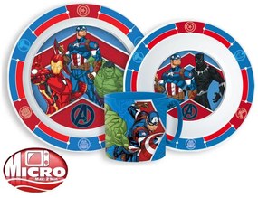 Avengers Army set de farfurii, set de plastic micro cu cană 265 ml