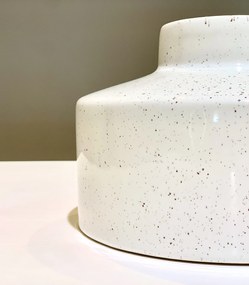 Vaza Mare Centru Masa, Sakura22,5cm (Alb Lucios cu Picatele Visinii)