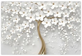 Tablou cu copac alb cu flori (90x60 cm)