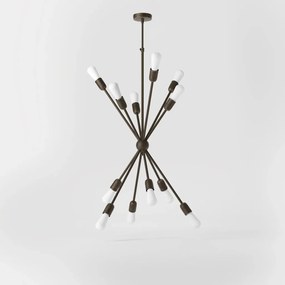 Lustra din alama cu 12 surse de lumina Sputnik