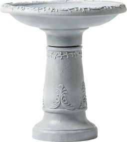 Outsunny Bazin pentru păsări din rășină pentru exterior, bazin rotund înalt de 51 cm cu aspect de piatră, suport independent pentru hrană pentru păsări, Gri | Aosom Romania