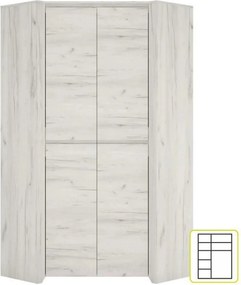 Dulap ANGEL tip 21, alb craft, PAL melaminat, cu 2 usi, 96x96x191 cm