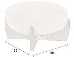 Taburet bej cu tapițerie din țesătură bouclé Emilius – Dutchbone