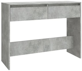 809840 vidaXL Masă consolă, gri beton, 100x35x76,5 cm, PAL