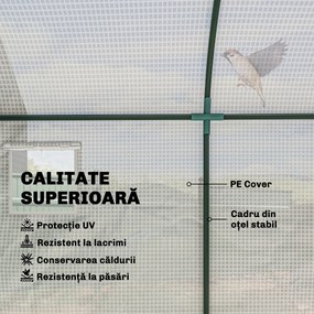 Outsunny Seră Tunel de Grădină pentru Plante și Legume, cu 2 Uși Rulabile și 4 Ferestre, 3 x 1 x 2 m | Aosom Romania