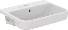 Lavoar semiincastrat Ideal Standard i.life B alb lucios 55 cm cu orificiu baterie si preaplin