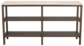 Masă consolă maro/bej cu blat din piatră 140x40 cm Orwel - Rowico