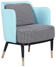 Fotoliu design, model alb-negru/ piele ecologică neo mint, EMREN