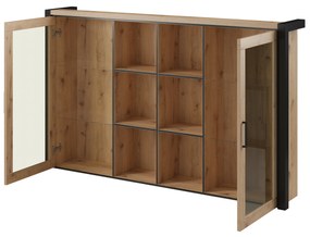 Zondo Vitrină Armin Typ 04 (stejar taurus + negru mat). 1044560