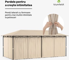 Blumfeldt Mondo 3x6 Foișor cu cadru metalic și pereți laterali.