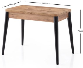 Masă sufragerie extensibilă Doluna (pin atlantic). 1121639