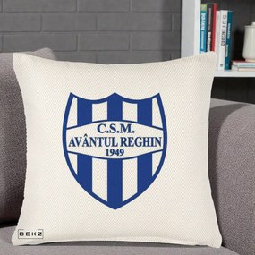 Perna Personalizata CSM Avantul Reghin 1949, 40x40 cm, Crem Reliefat, Husa Detasabila, Perna Inclusa, BEKZ®