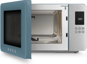 Cuptor cu microunde cu gratar 4in1 SMEG Collezione MOC01SBMEU, 1900 W, 29 l, 18 programe, Inchidere lenta, Semnal sonor, Ecran LCD, Albastru