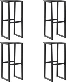vidaXL Scaune bar 4 buc. negru 38x38x80 cm oțel vopsit electrostatic