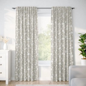 Goldea draperie decorativă loneta - trandafiri albi pe bej natural 140x140 cm