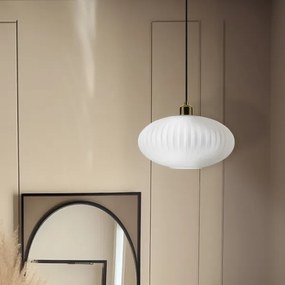 Lustră pe cablu HARMA 1xE27/15W/230V d. 30 cm alb/auriu