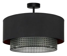 Lustră aplicată BOHO Duolla RATTAN 1xE27/15W/230V d. 45 cm negru