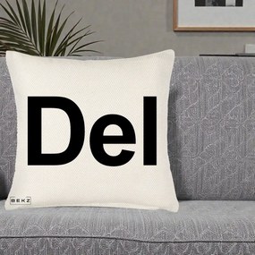 Perna Personalizata Tasta Del Tipografie Bold, 40x40 cm, Crem Reliefat, Husa Detasabila, Perna Inclusa, BEKZ®