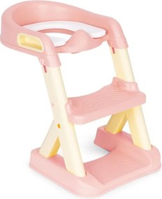 Scaun de toaletă pentru copii cu trepte - roz