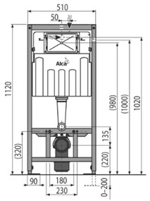 Set rezervor wc incastrat Alcaplast, Sadromodul, pentru instalari uscate (in gips-carton) + clapeta alb-lucios M1710 + izolare fonica