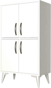 Dulap MDL0201, alb, PAL melaminat, cu 4 usi, 60x35x109 cm