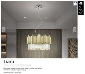 Lustra suspendata design elegant Tiara crom/auriu