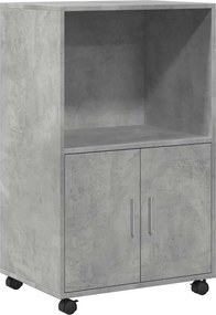 vidaXL Dulap cu roți, gri beton, 55x40x91 cm, lemn prelucrat