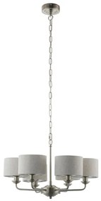 Endon 99151 - Lustru HIGHCLERE pe lanț, 6xE14/28W/230V, gri/crom mat