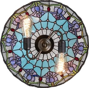 Brilagi - candelabru Tiffany cu vitralii pe lanț LORAS 2xE27/60W/230V