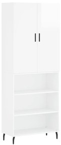 3196085 vidaXL Dulap înalt, alb extralucios, 69,5x34x180 cm, lemn compozit