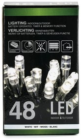 Instalație luminoasă Crăciun, rece albă, 48 LEDuri, 3 m