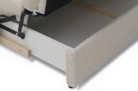 Canapea extensibilă Nubi trei locuri 140 cm cu ladă de depozitare - boucle bej deschis Quelle 03