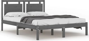 vidaXL Cadru de pat, gri, 200x200 cm, lemn masiv