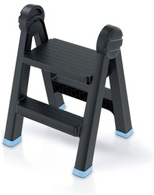 Trepte pliante, negre/albastre