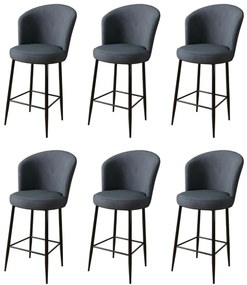 Set de scaune de bar Fora Anthracite, 6 buc., 6 buc.