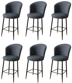 Set de scaune de bar Fora Anthracite, 6 buc., 6 buc.