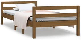 Cadru de pat, maro miere, 75x190 cm, lemn masiv de pin