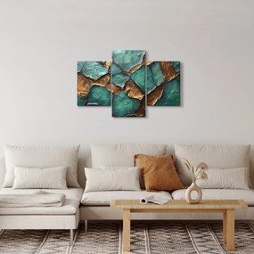 Tablou - Pictură verde-auriu (90x60 cm)