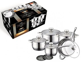 Set oale si tigaie inox 12 piese Royalty Line RL 1232