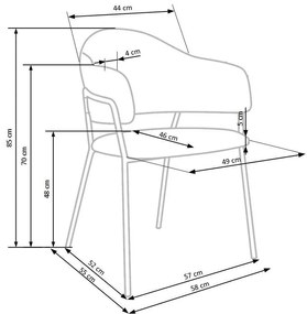 Scaun de bucaterie Derrick, gri/negru