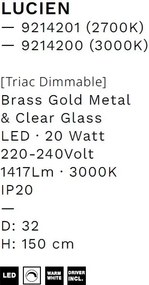 Lustra LED suspendata design decorativ LUCIEN 2700K