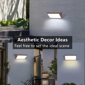 Brilagi-LED Aplică de perete pentru exterior TRIANGLE LED, cu senzor, 20 W, 230 V, maro, IP65